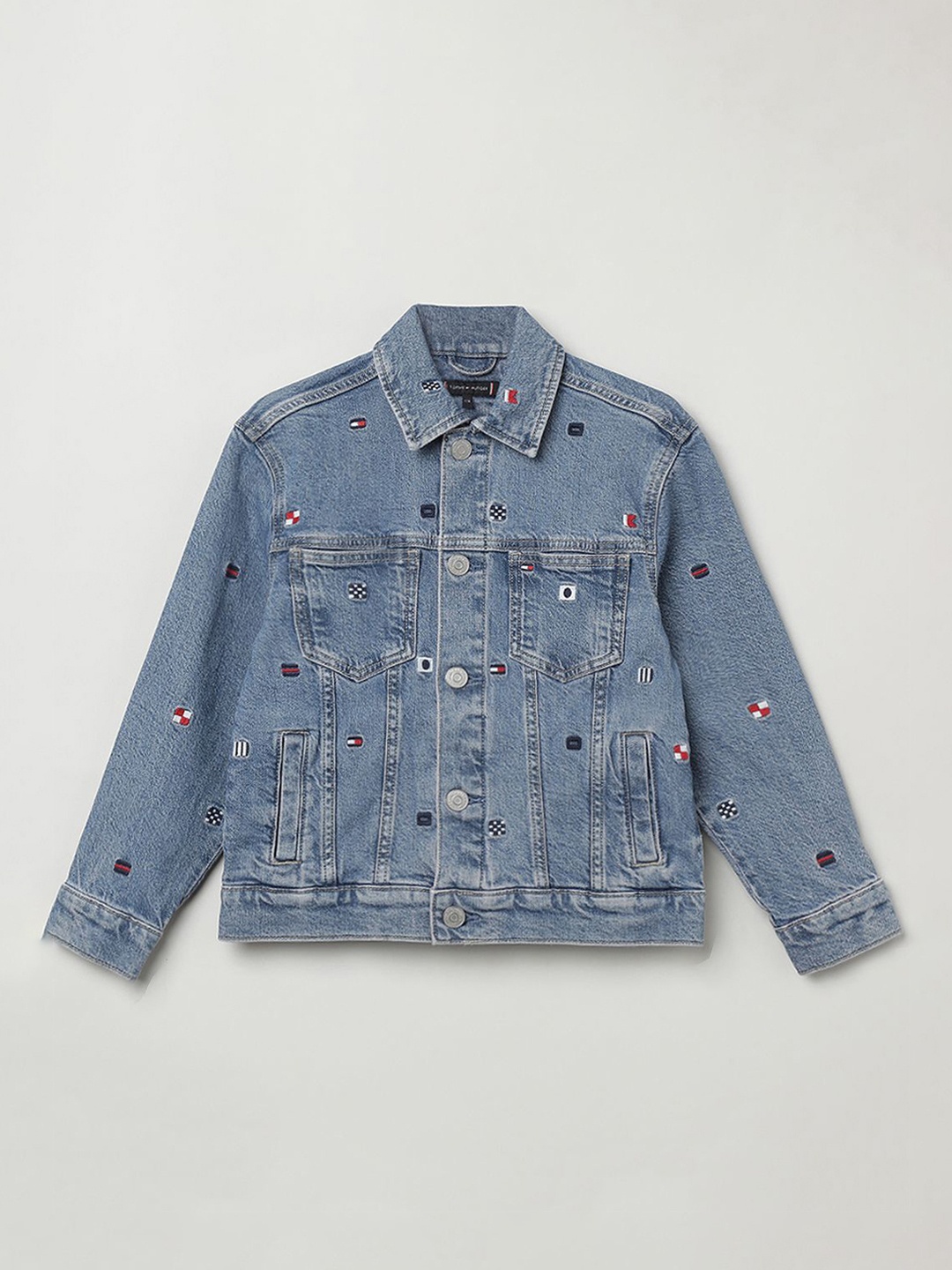 

Tommy Hilfiger Boys Spread Collar Cotton Denim Jacket, Blue