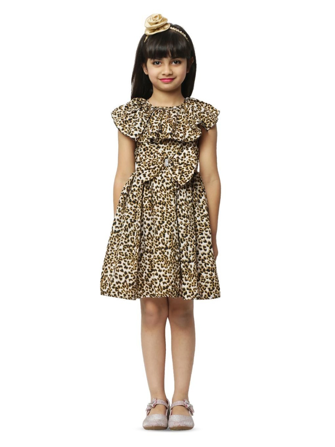 

Wish little Girls Fit & Flare Mini Dress, Beige