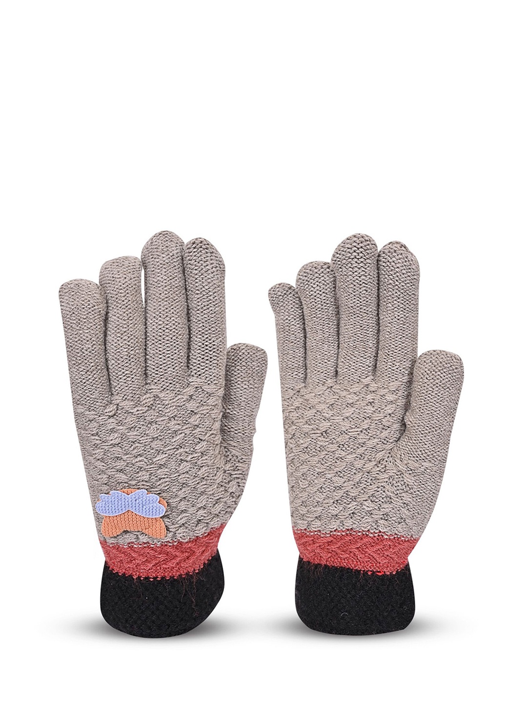 

LOOM LEGACY Women Patterned Acrylic Winter Gloves, Grey