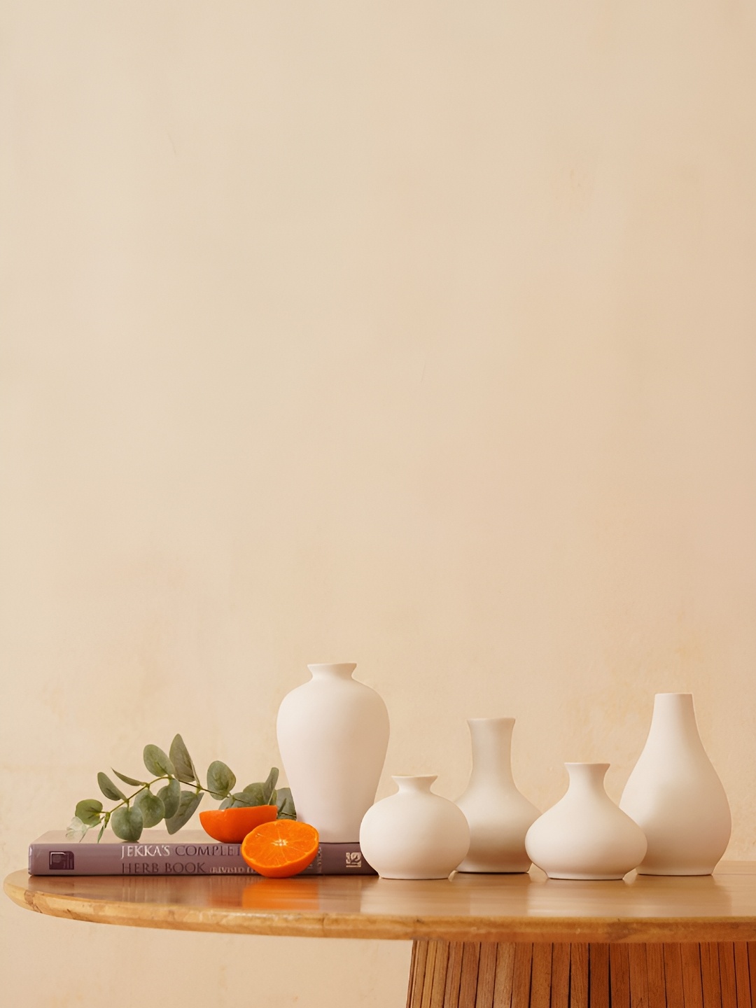 

PUREZENTO White 5 Pieces Ceramic Vases