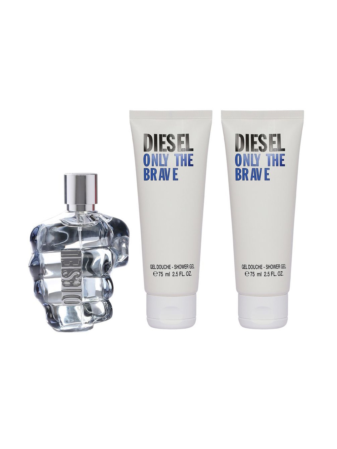 

DIESEL Set Of 2 Only The Brave Shower Gel 75 ml Each With Shower Gel Eau De Toilette, Transparent
