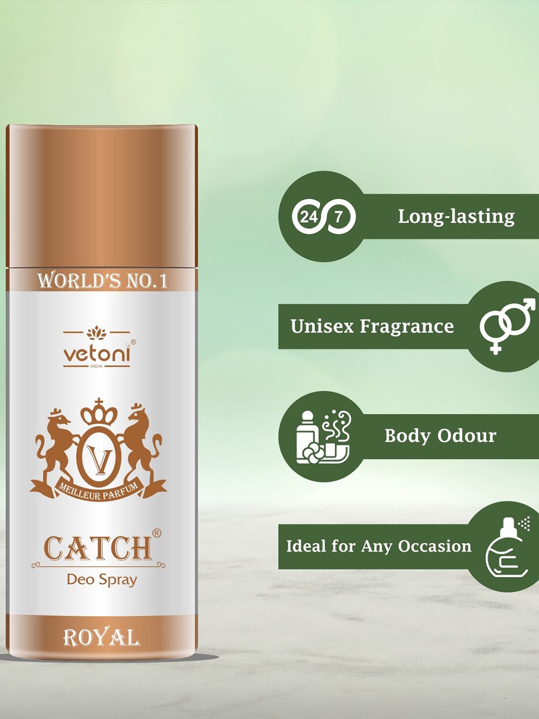 

VETONI Men Catch Deodorant Royal Body Spray-165ml, White