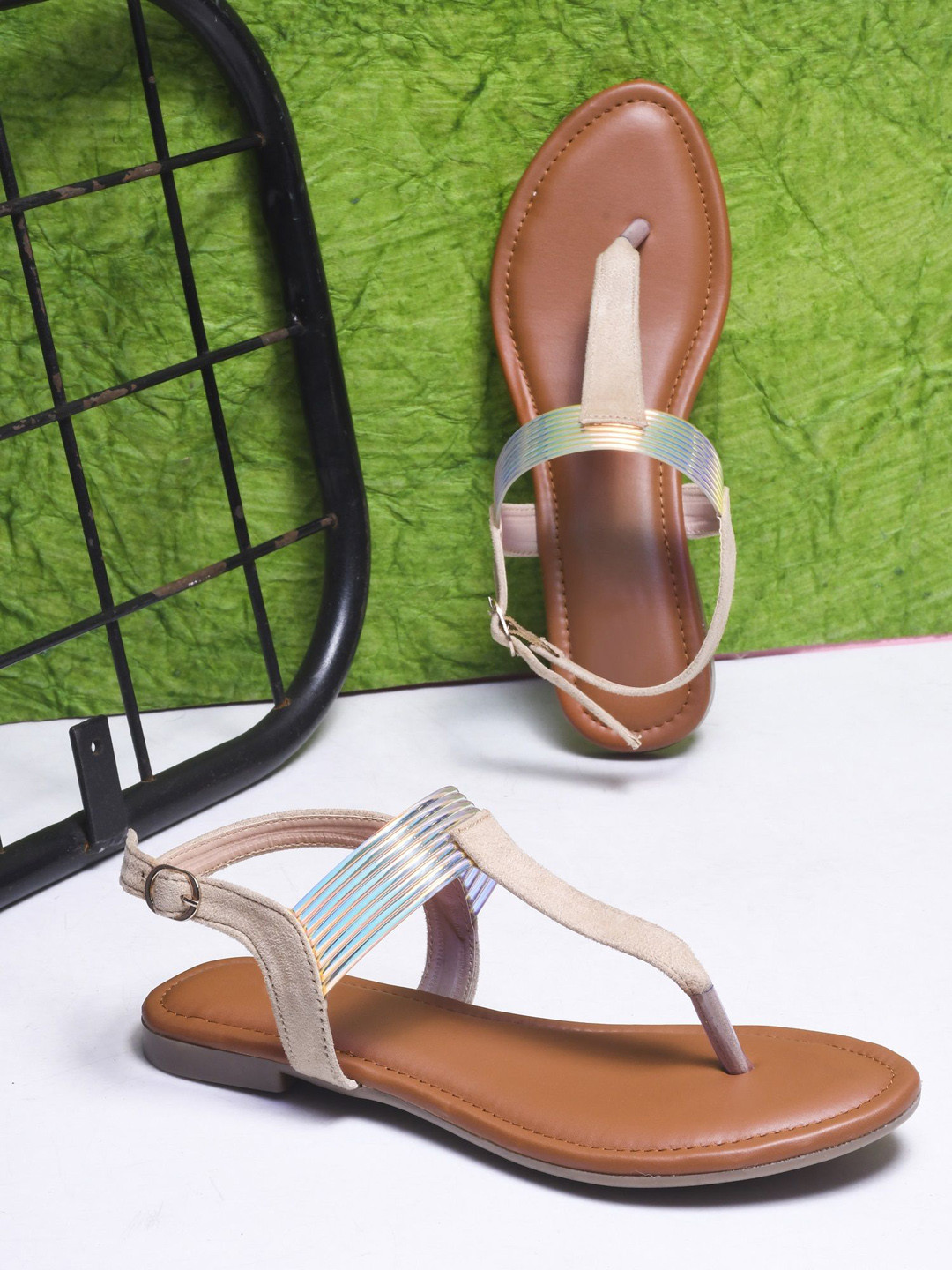 

Try Me Women T-Strap Flats, Cream