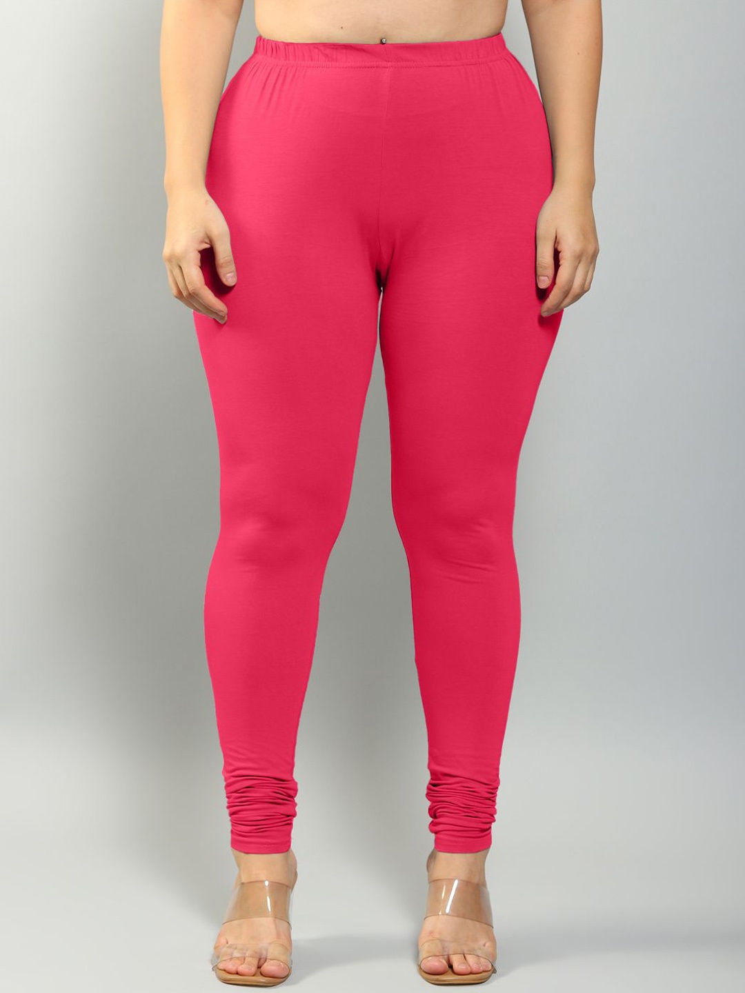 

Plus Size Women Churidar Length Plus Size Leggings, Pink