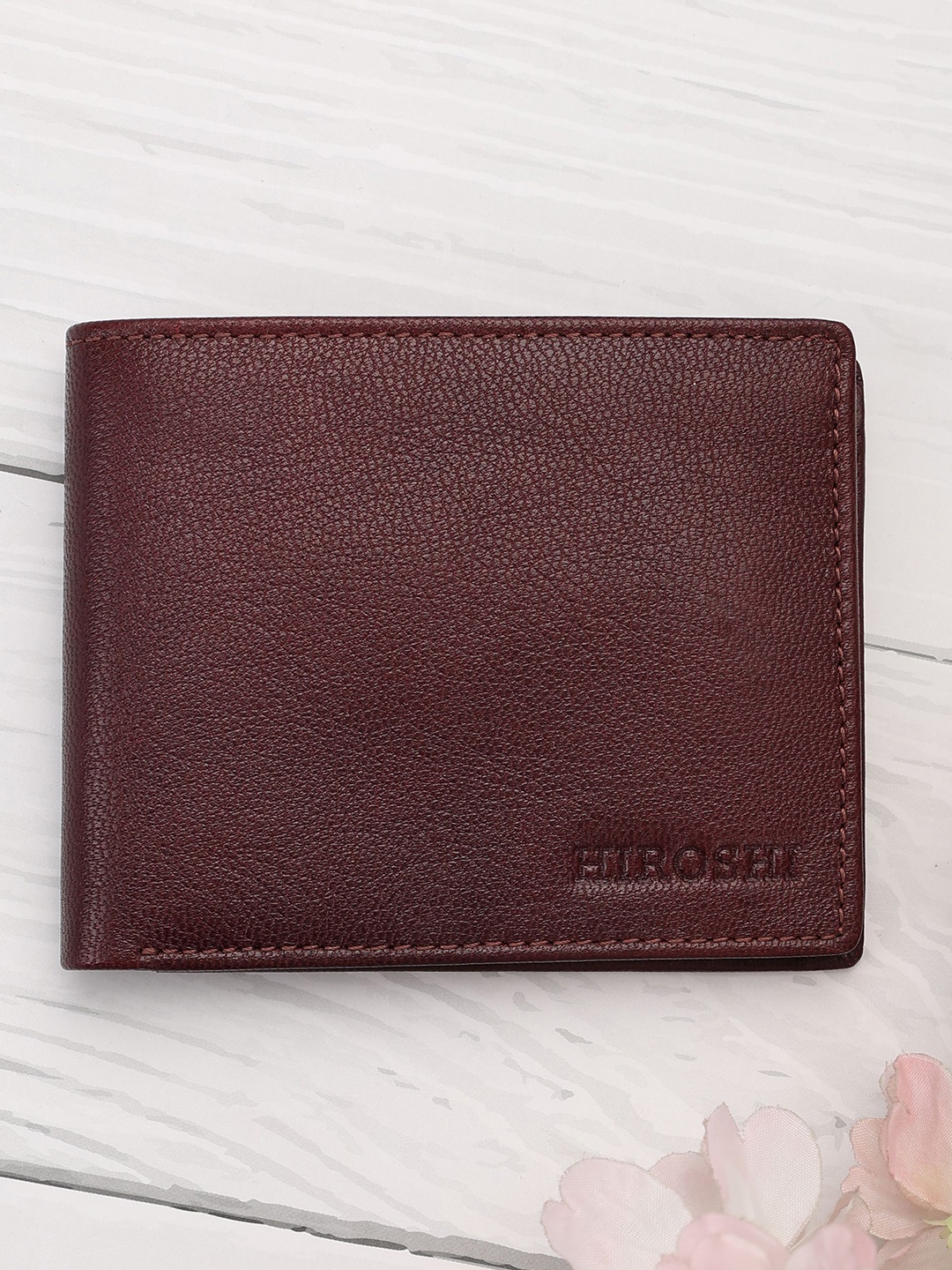 

HIROSHI Men Leather Two Genuine Leather Wine Collection Tan Bi Fold Wallet, Maroon