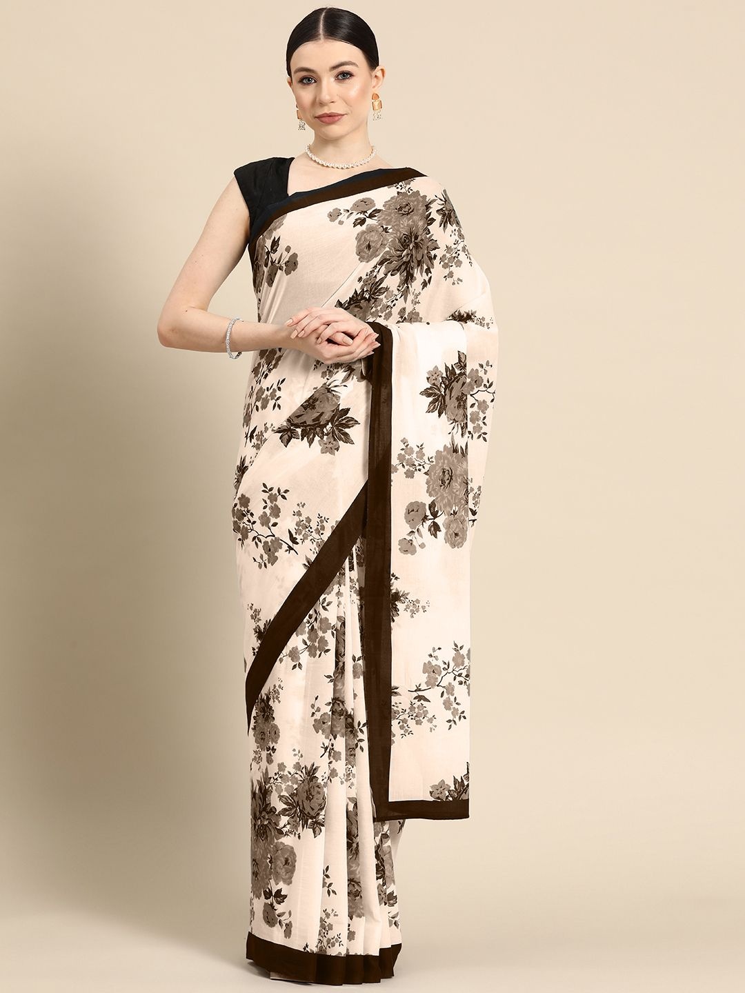 

BUTA BUTI Mauve Color Floral Pure Cotton Saree