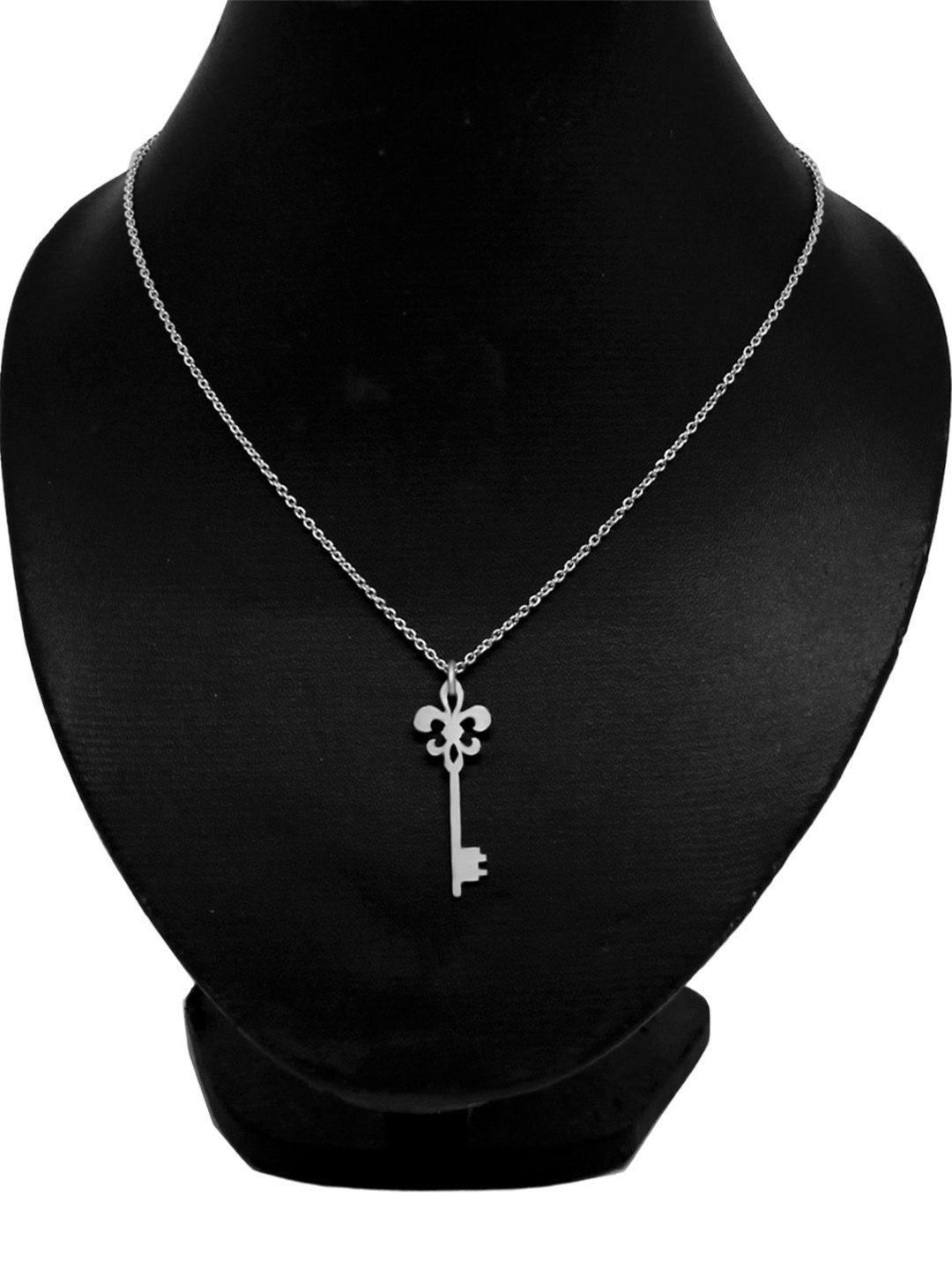 

Goldnera Girls 925 Sterling Silver-Plated Love Key Pendant with Chain