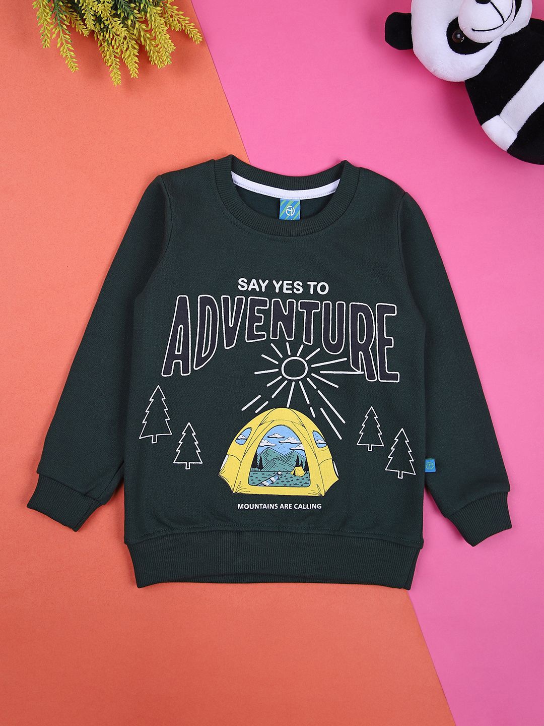 

V-Mart Boys Typography Printed Round Neck Cotton Pullover Sweatshirt, Black