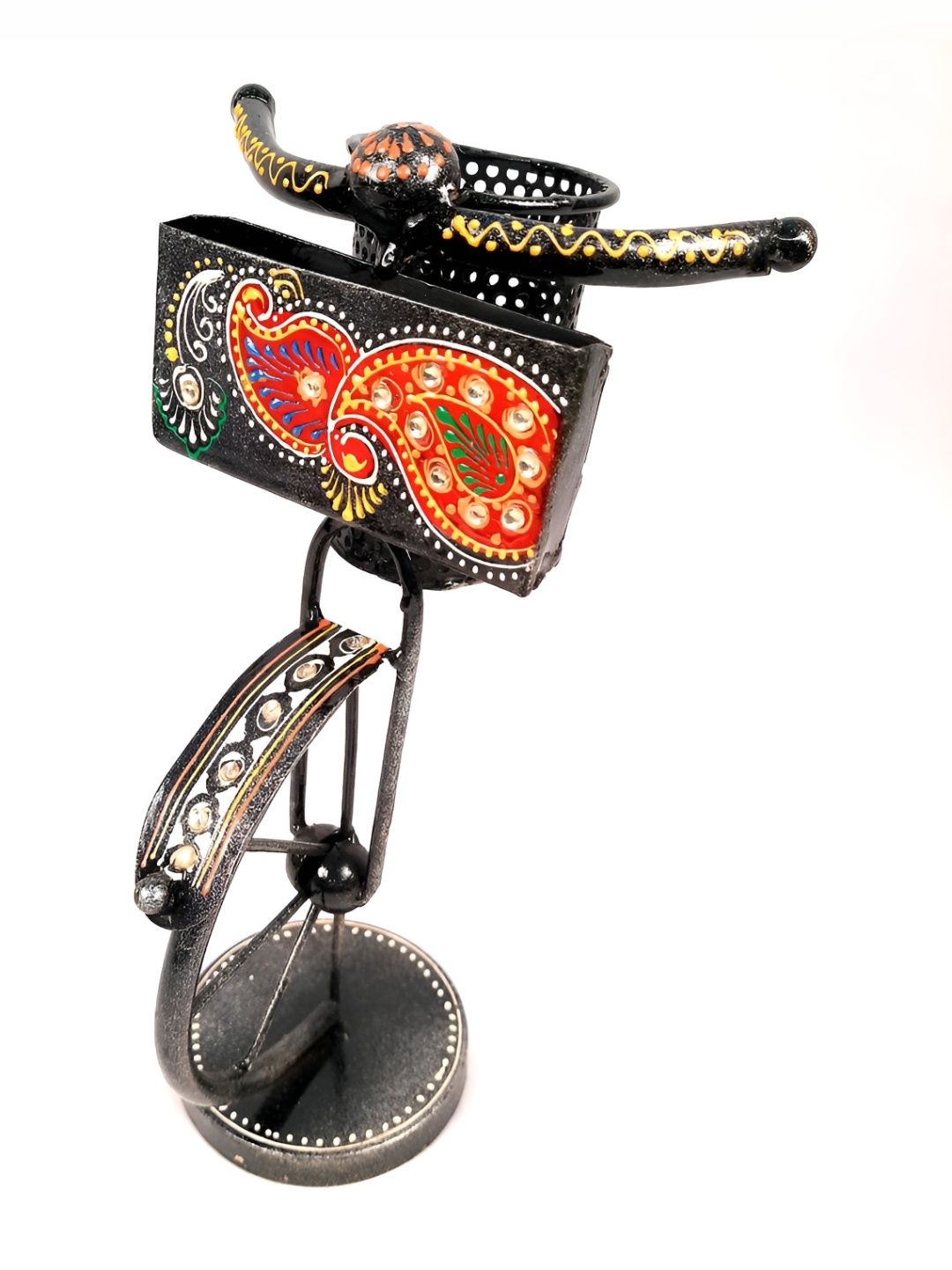 

apka mart Printed Metal Pen Stand, Black