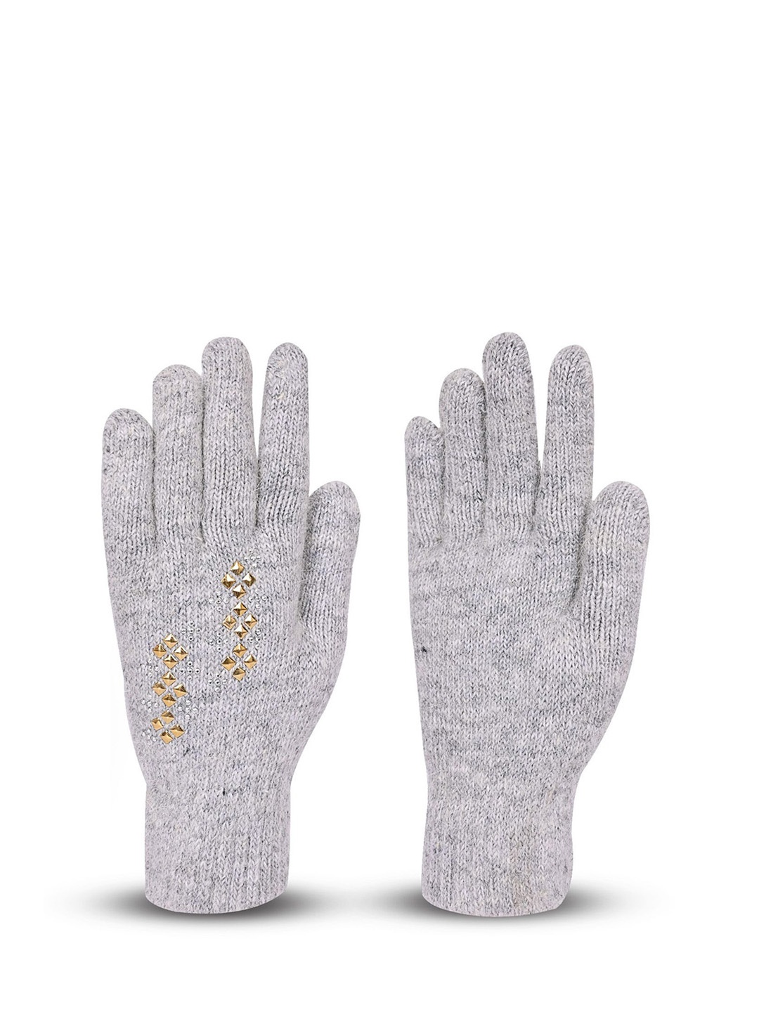 

LOOM LEGACY Women Patterned Woolen Winter Gloves, Grey