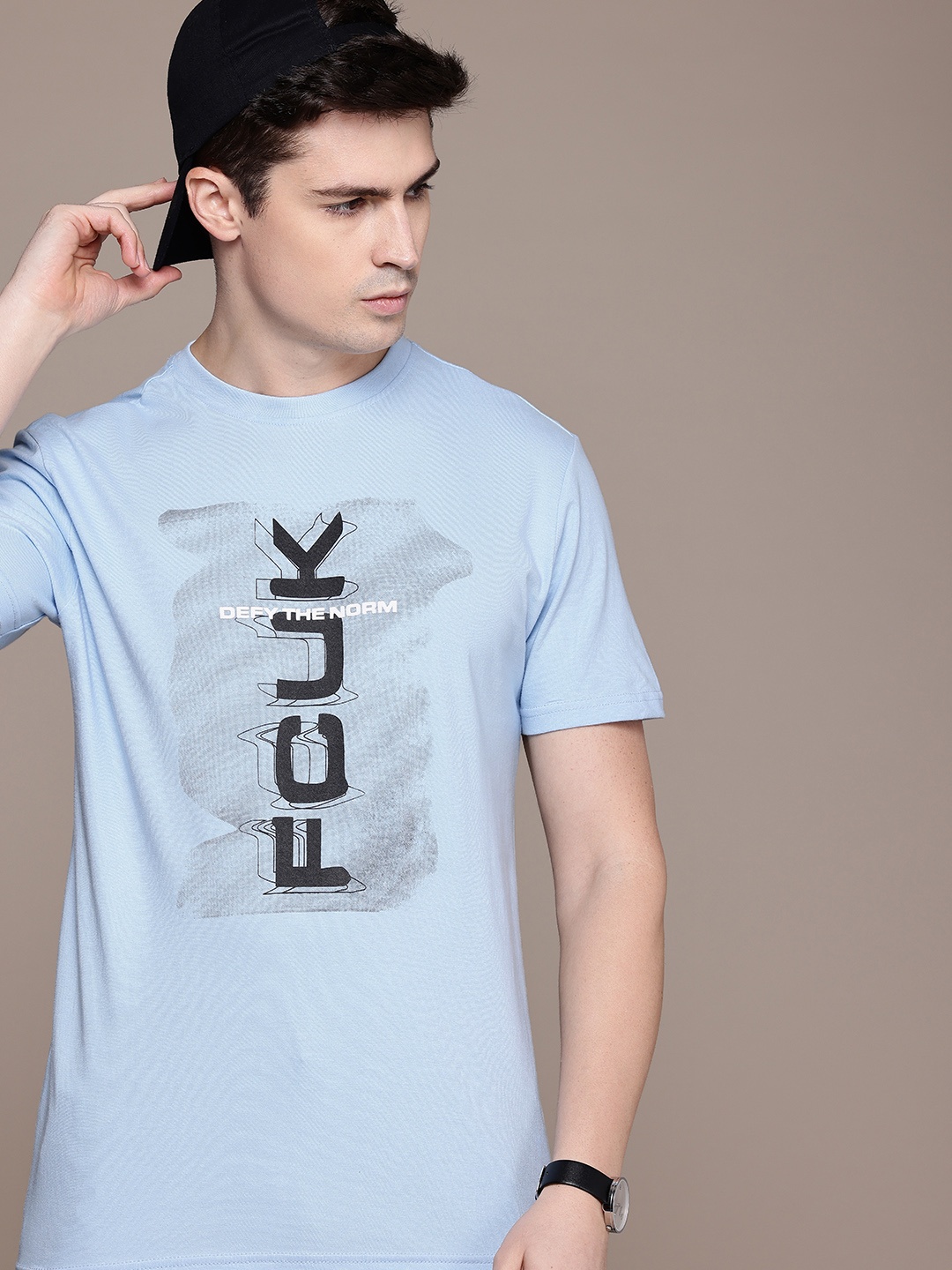 

FCUK Pure Cotton Brand Logo Printed T-shirt, Blue