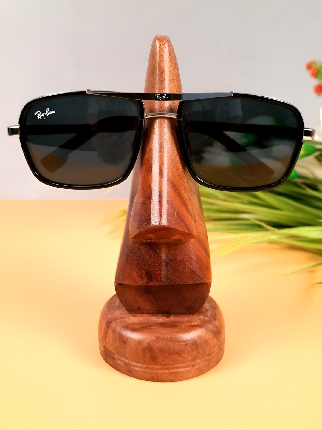 

apka mart Brown Printed Wooden Spectacle Holder