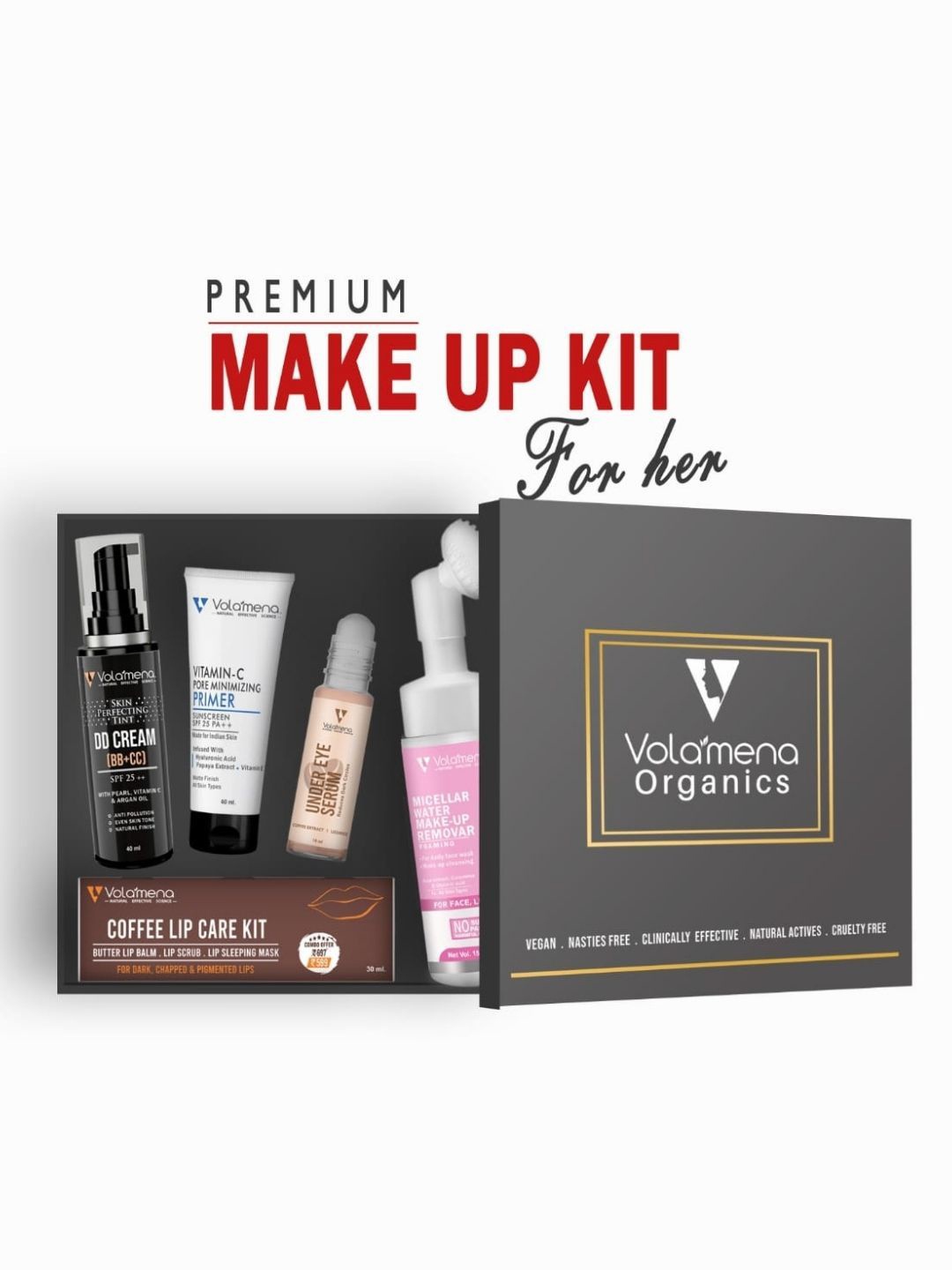 

Volamena Organics Premium Makeup Kit, White