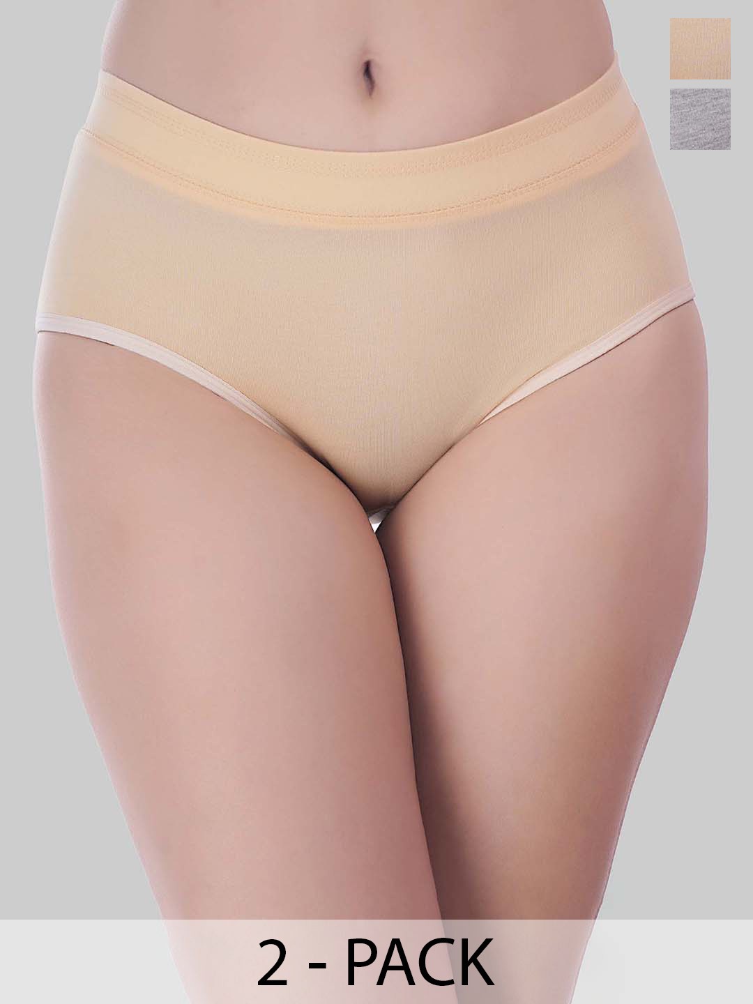 

YOU FOREVER Pack Of 2 High-Rise Hipster Briefs, Cream