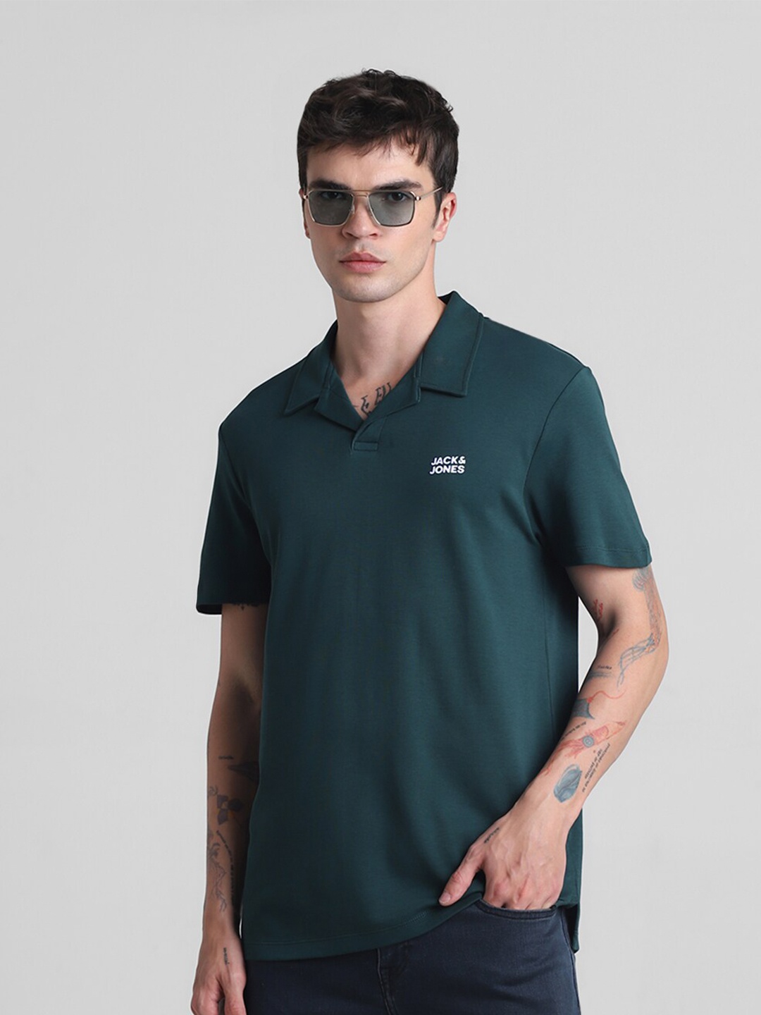 

Jack & Jones Polo Collar Pure Cotton Slim Fit T-shirt, Green