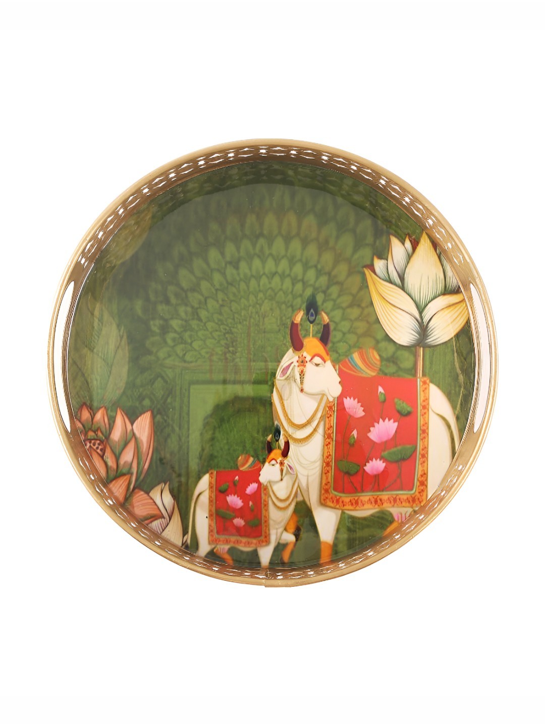 

Homey Affairs Green 2024 Metal 2 Pieces Serving Tray