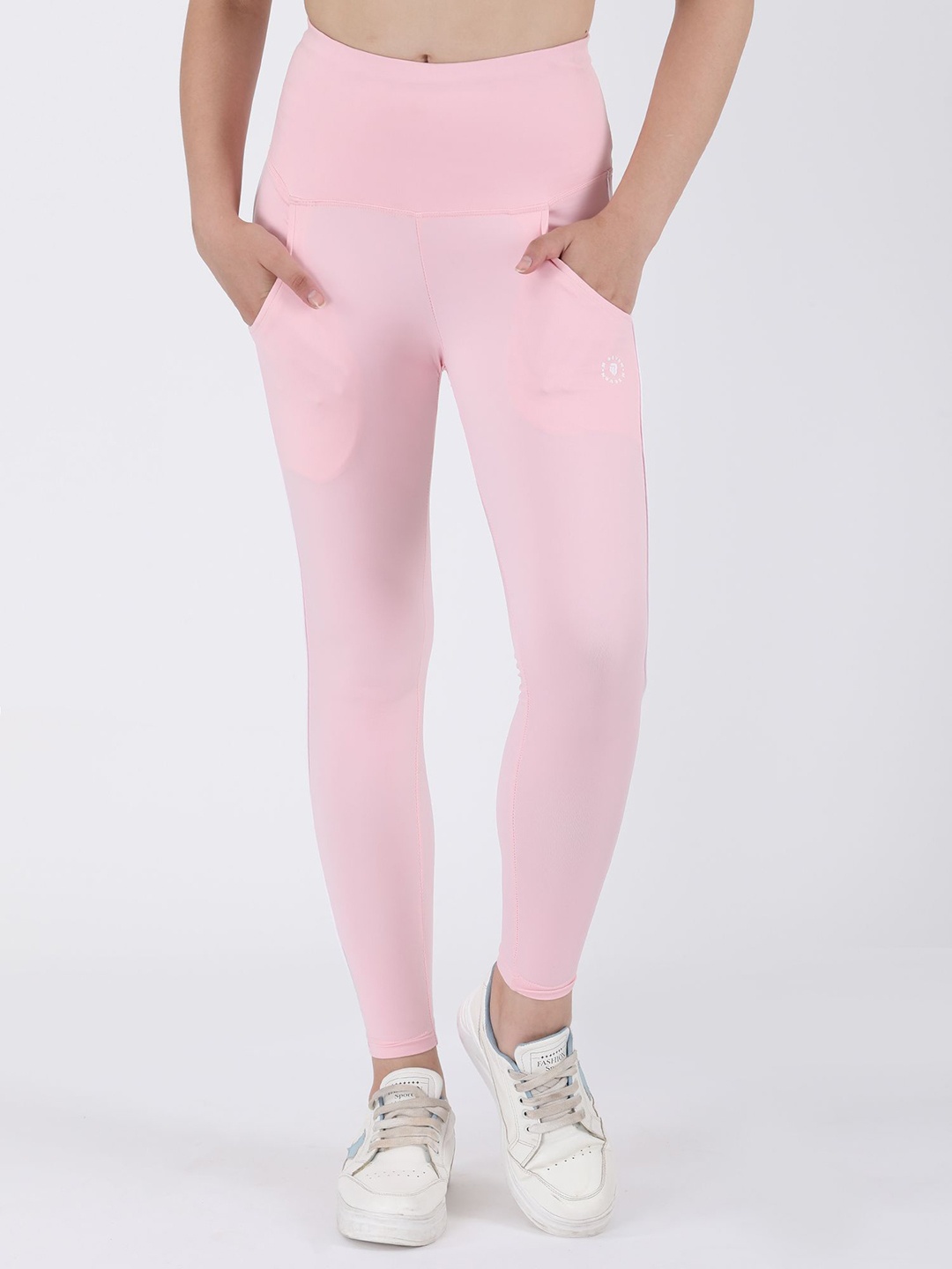 

M7 EMPIRE Women Slim-Fit Ankle-Length Gym Tights, Pink