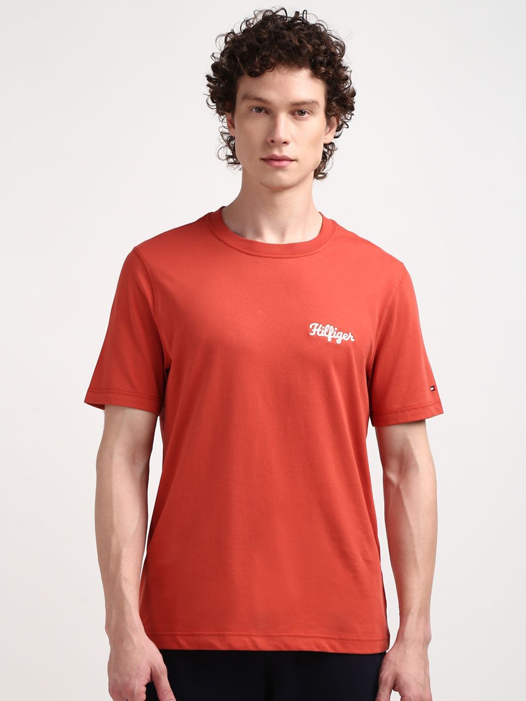 

Tommy Hilfiger Men Round Neck Embroidered T-shirt, Red