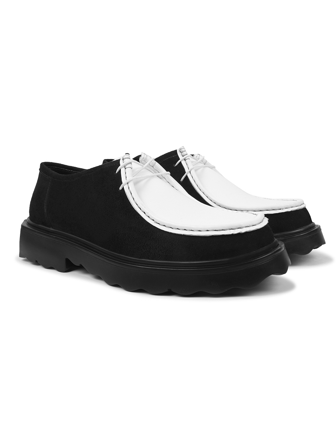 

IKOHO Men Colourblocked Derbys, White