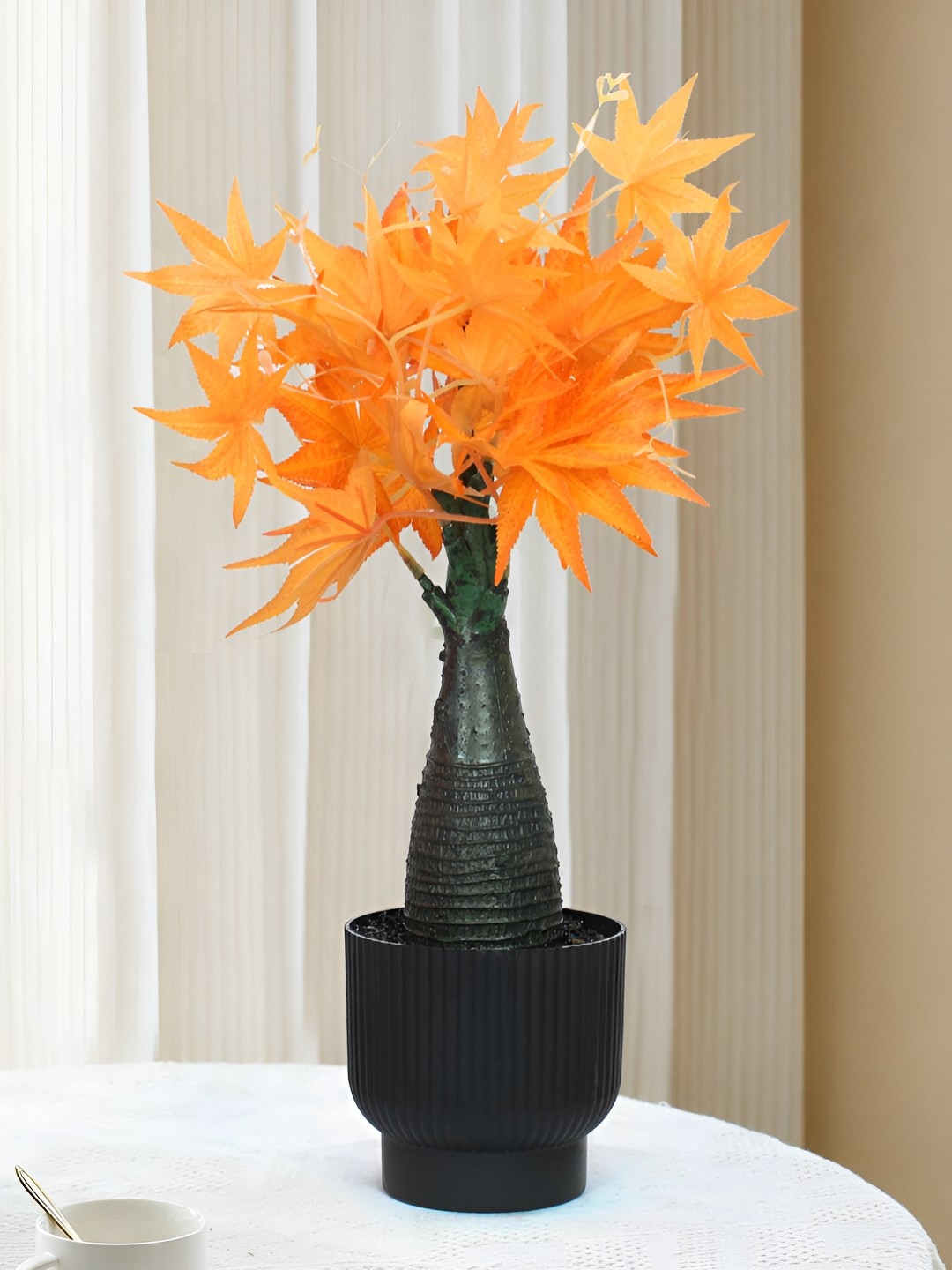 

TIED RIBBONS Orange 1 Pieces Maple Artificial Plant With Pot