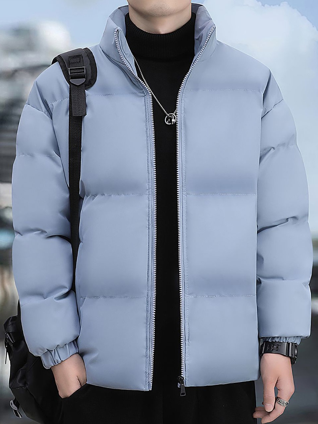 

StyleCast x Revolte Men Stand Collar Insulator Outdoor Padded Jacket, Blue
