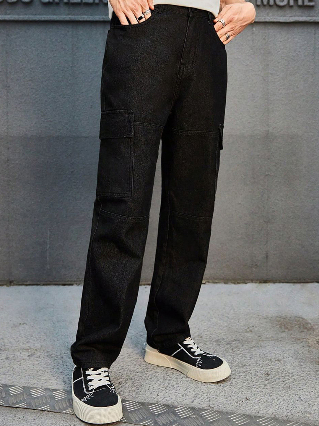 

Kotty Men Mid-Rise Stretchable Jeans, Black