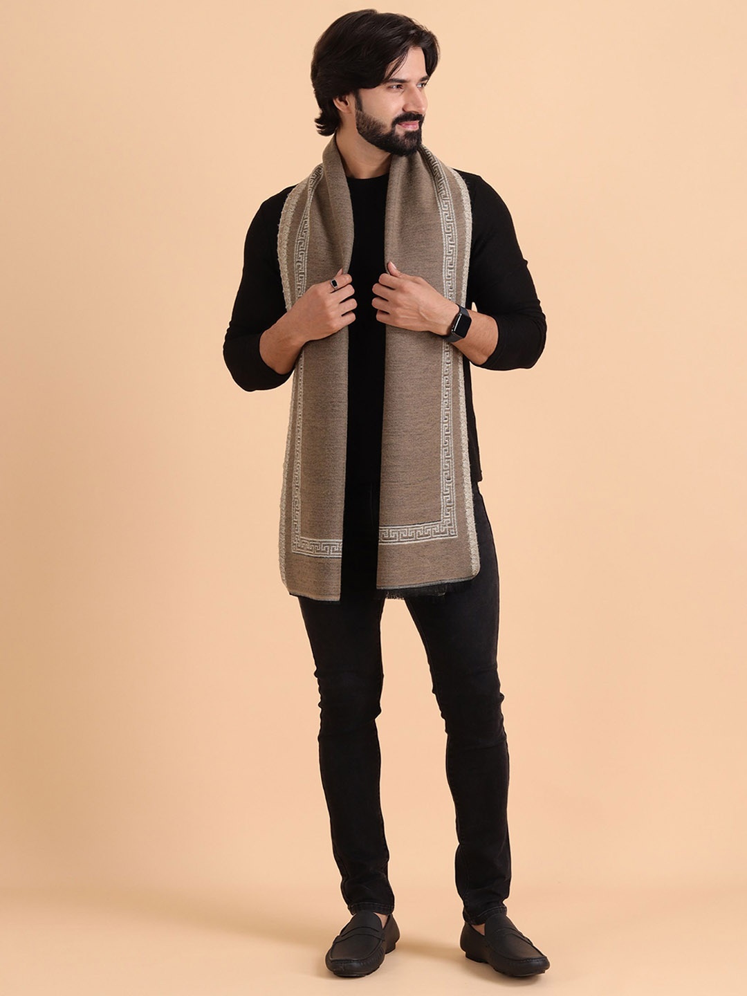

Tweedle Men Reversible Acrylic Mufflers, Beige