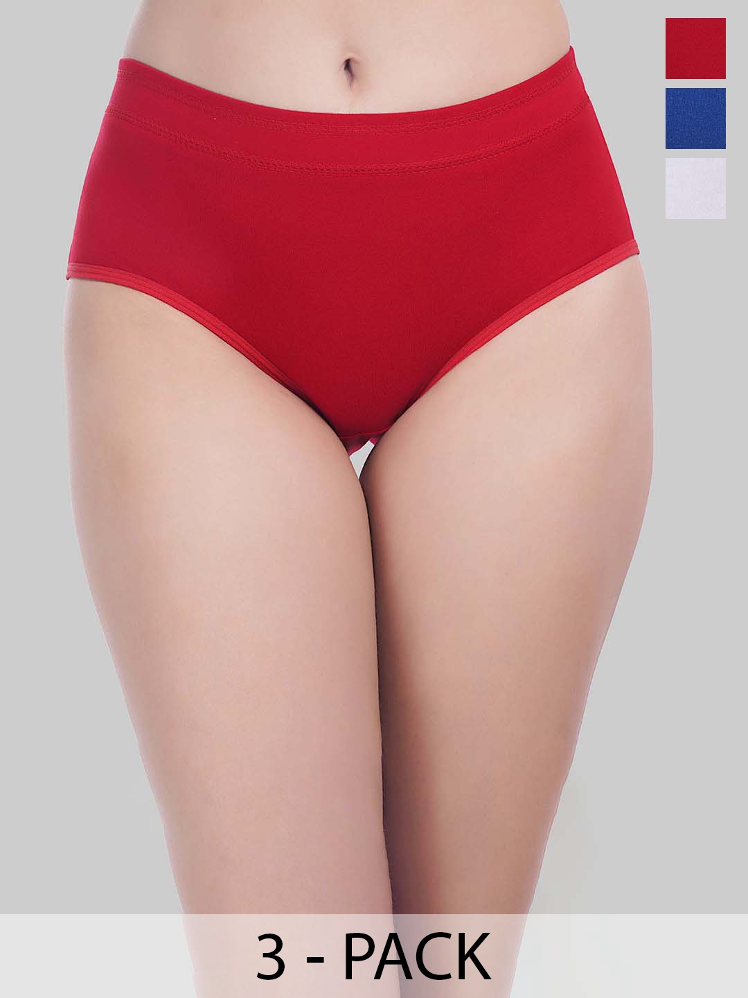 

YOU FOREVER Women Pack Of 3 High-Rise Hipster Briefs, Red