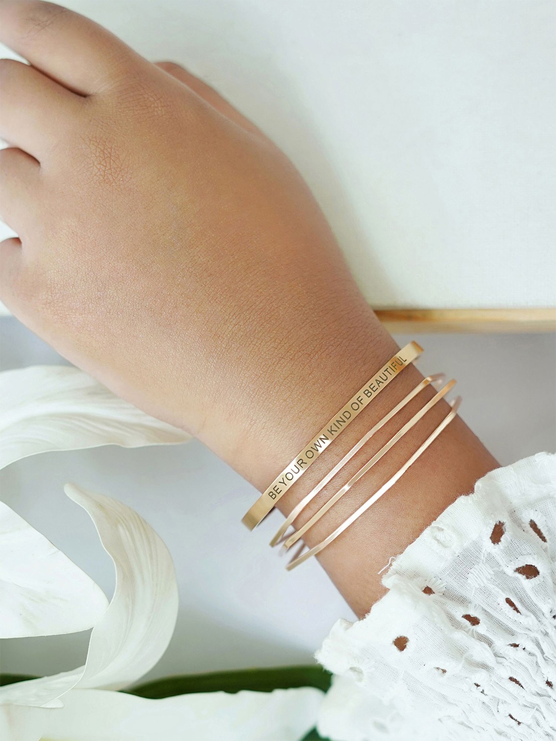 

JOKER & WITCH Set Of 2 Adel Cuff Bracelet, Rose gold