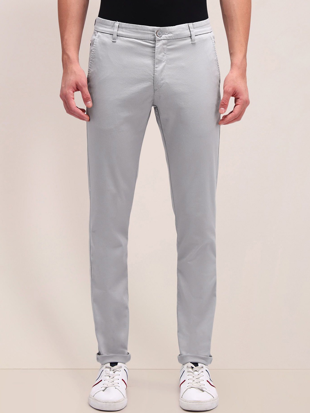 

U.S. Polo Assn. Men Solid Urban Slim Slim Fit Cotton Trousers, Grey