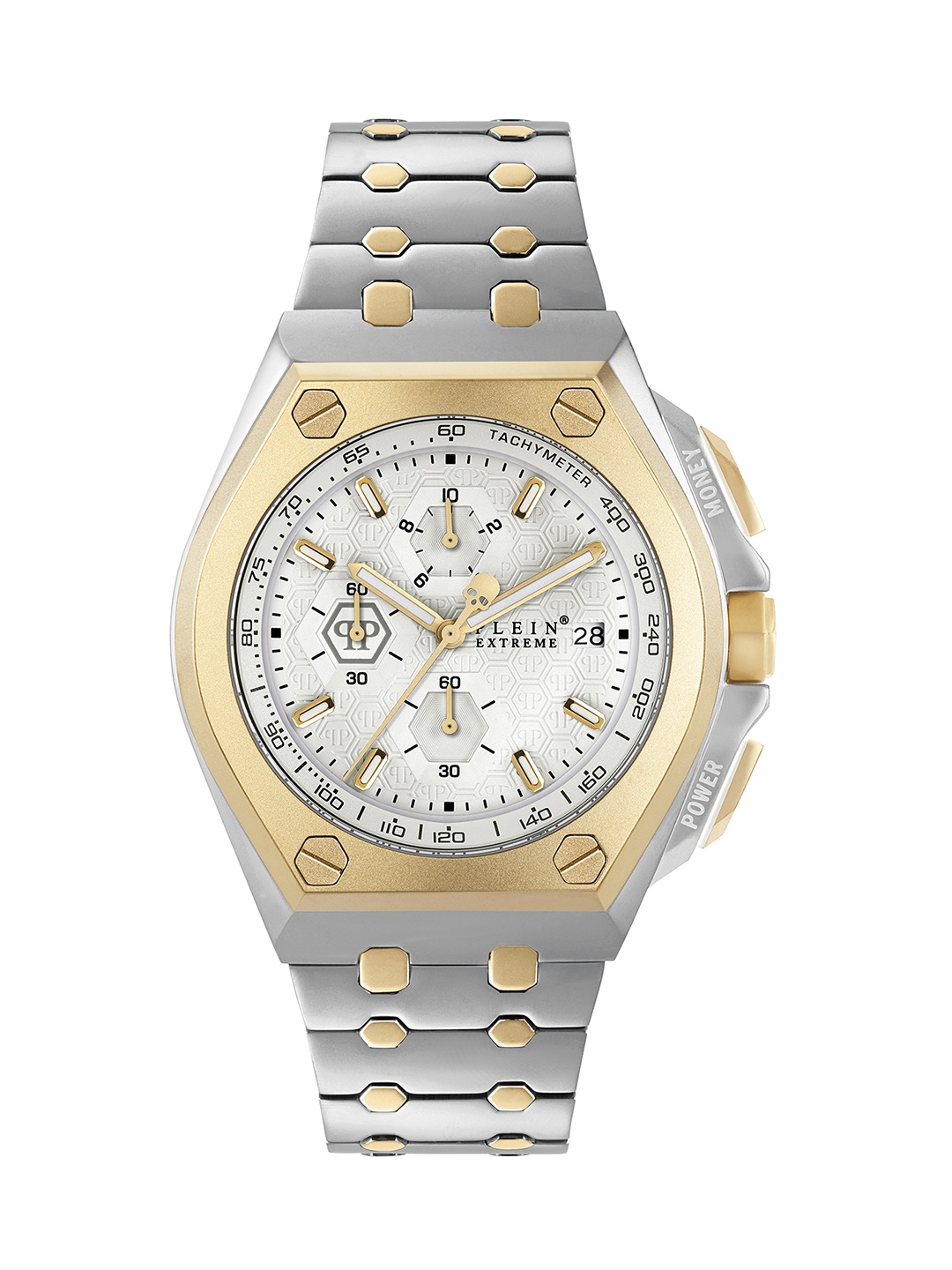 

PHILIPP PLEIN Men Brass Dial & Bracelet Style Straps Analogue Watch, Silver