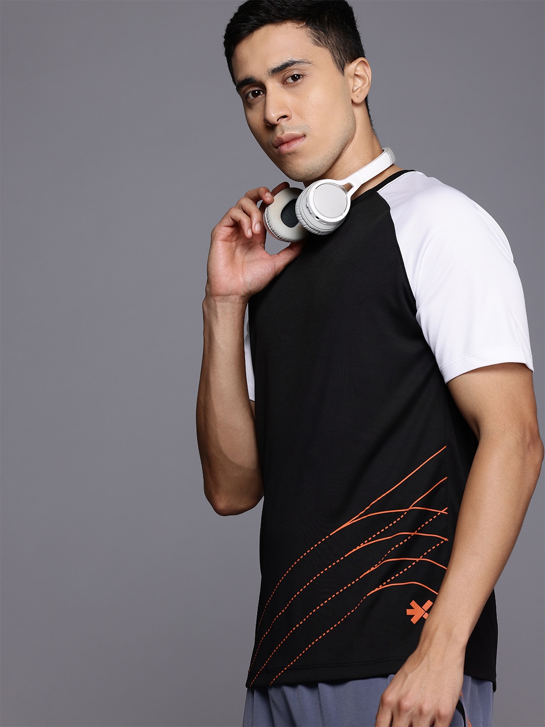 

HRX by Hrithik Roshan Printed Rapid-Dry Running T-shirt, Black