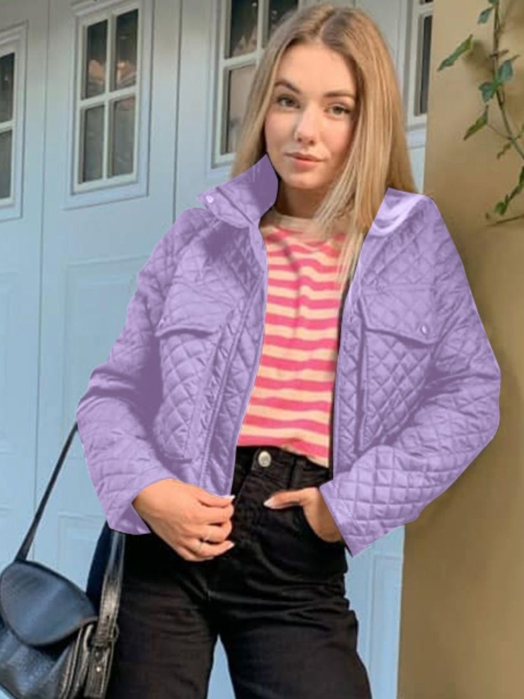 

KPOP Women Open Front Jacket, Purple