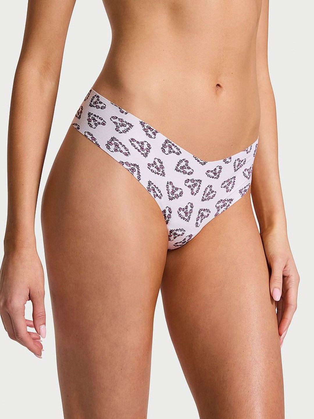 

Victoria's Secret Women Floral Printed Low-Rise Thong Briefs, White
