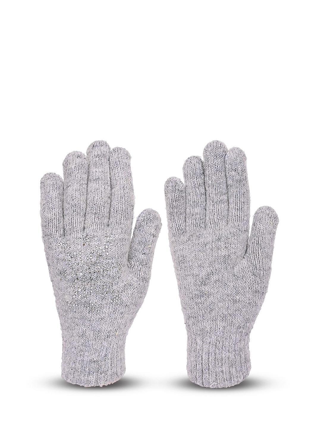 

LOOM LEGACY Women Patterned Acrylic Winter Gloves, Grey