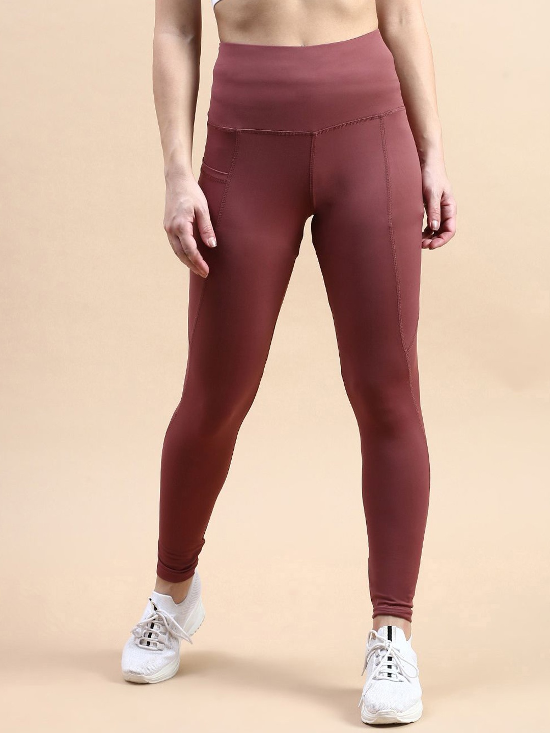 

VOXATI Women Slim-Fit Ankle-Length Gym Yoga Tights Pants, Maroon