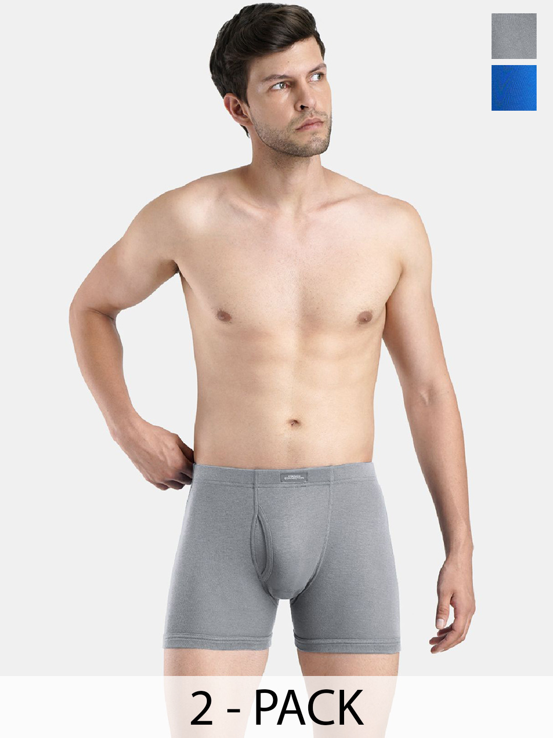 

French Connection Pack Of 2 Breathability Trunks OXFORDSLEEET-CLASSIC BLUE, Grey