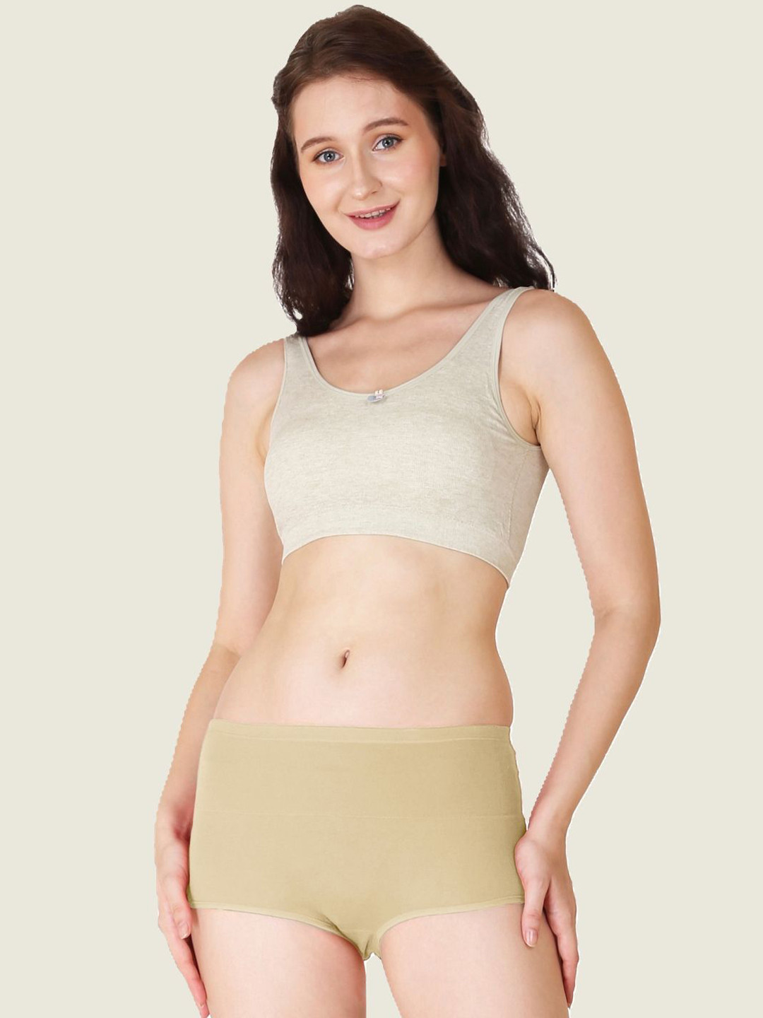 

Luella Women High-Rise Seamless Hipster Briefs, Beige