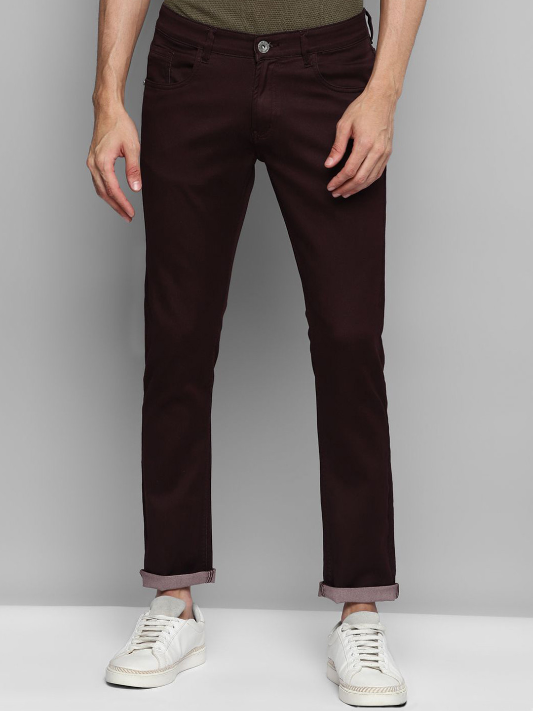 

Allen Cooper Men Stretchable Jeans, Maroon