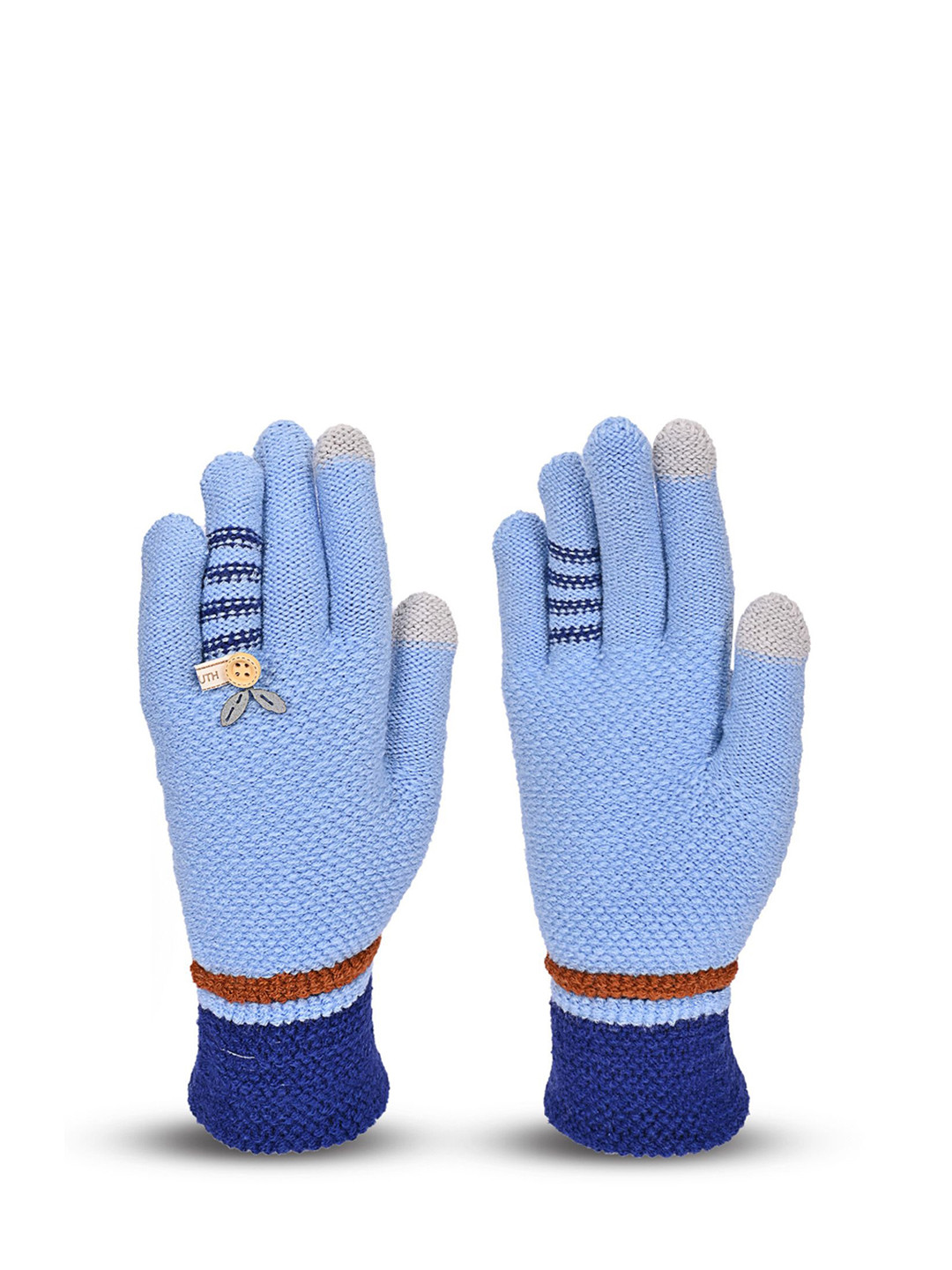 

LOOM LEGACY Women Patterned Acrylic Winter Gloves, Blue