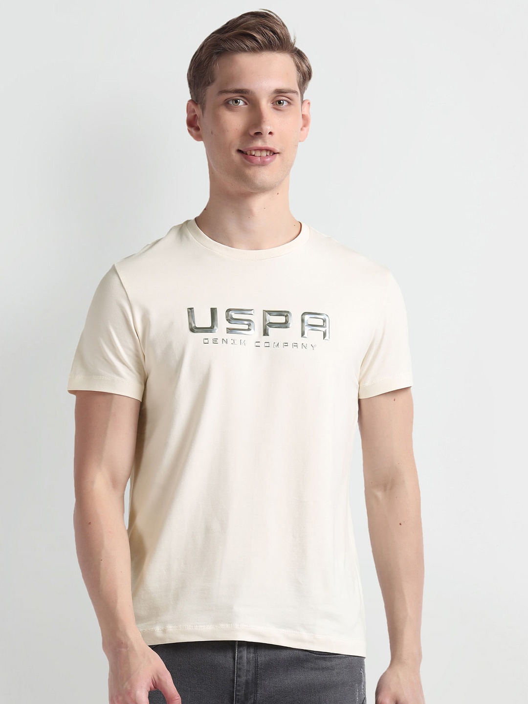 

U.S. Polo Assn. Denim Co. Printed Cotton Slim Fit T-shirt, White