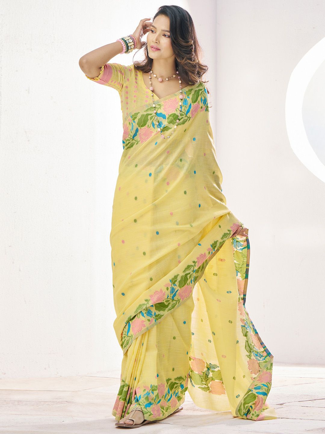 

Anouk Ethnic Motifs Printed Saree, Yellow