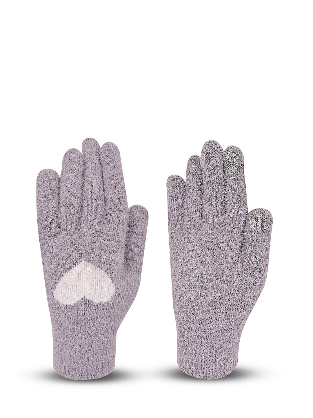 

LOOM LEGACY Women Patterned Touchscreen Woolen Winter Gloves, Lavender