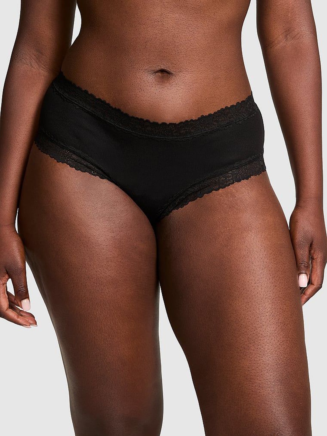 

Victoria's Secret Women Self Design Low-Rise Bikini Briefs, Black