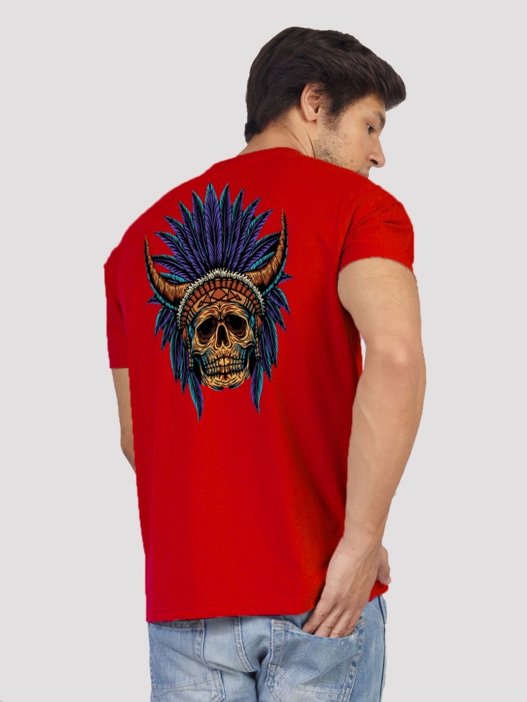 

Greylongg Men Printed Applique T-shirt, Red