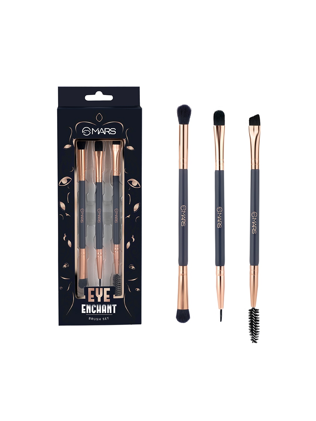 

MARS Eye Enchant 3-Pc Dual-End Brush Set, Gold