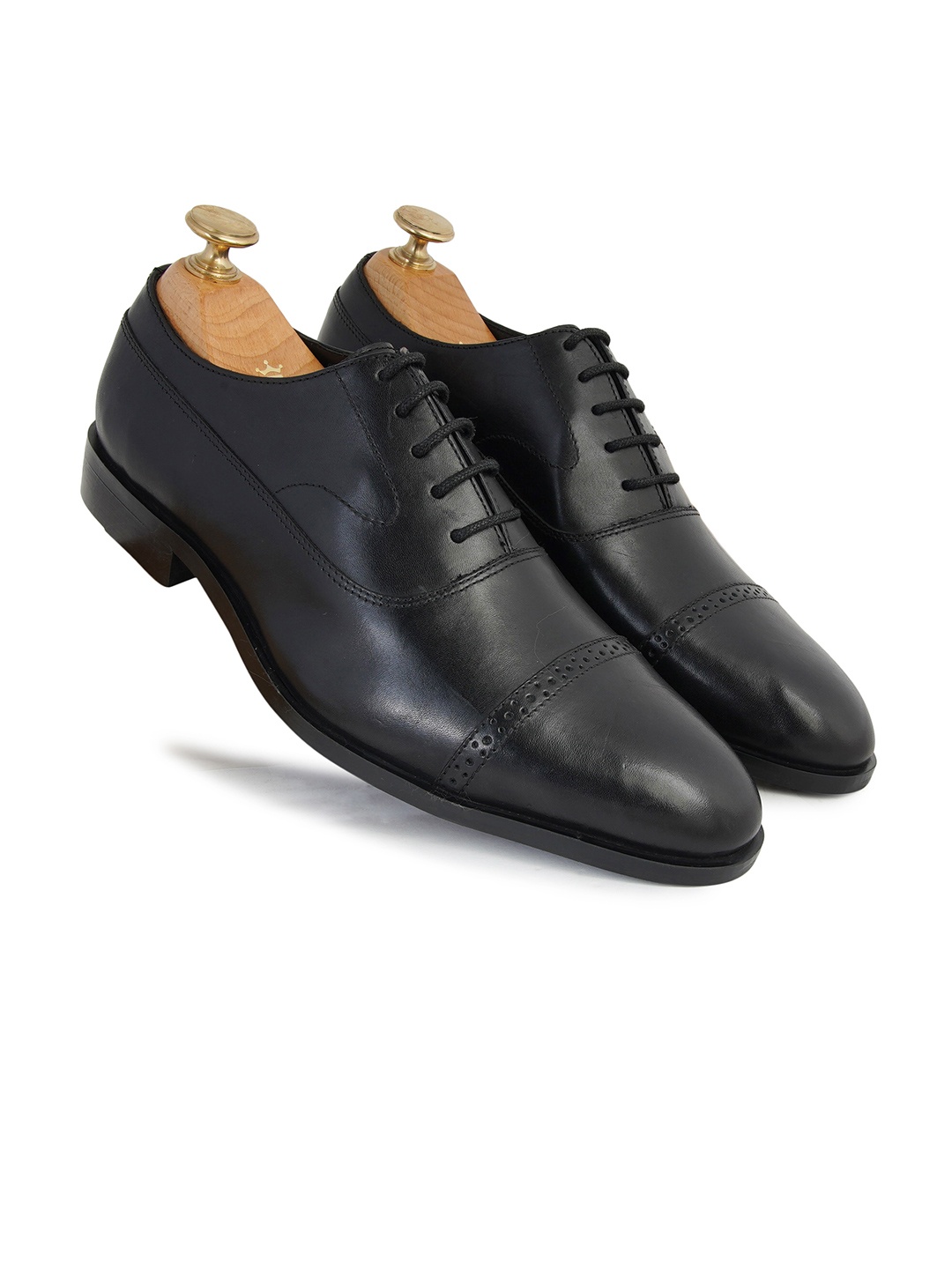

LOVEY Men Leather Oxfords, Black