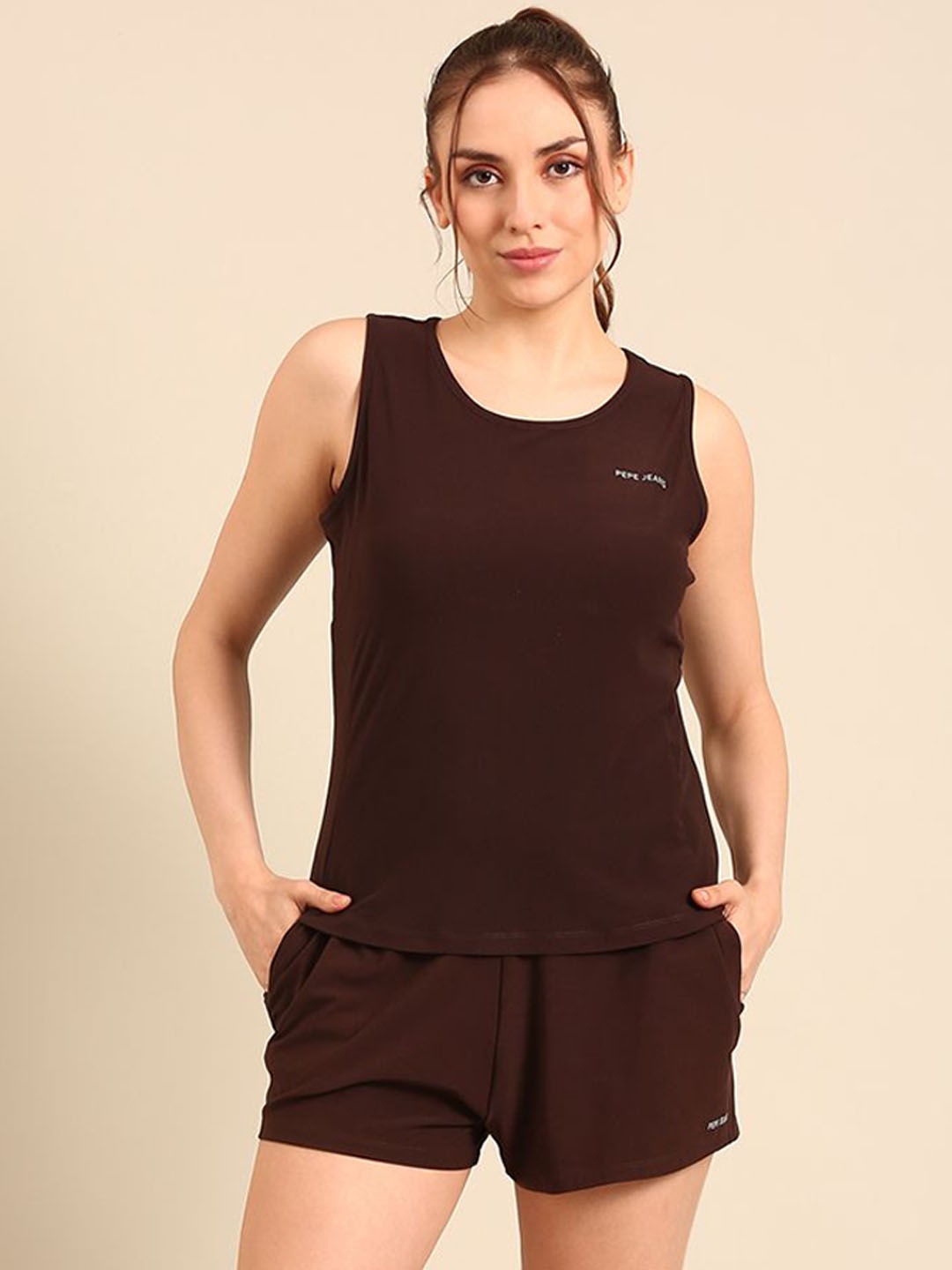 

Pepe Jeans Women Tank Lounge Tshirt, Brown