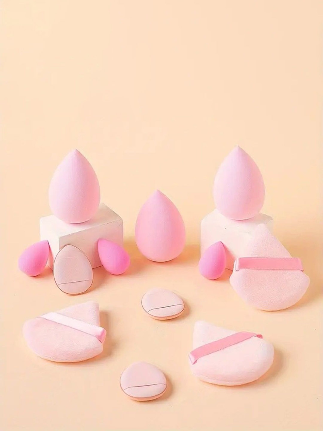 

Facejewel Set Of 12 Makeup Sponge Set, Pink