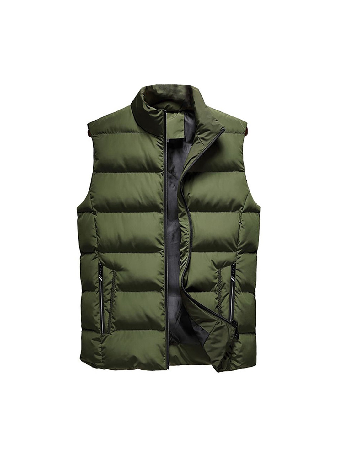 

StyleCast x Revolte Men Stand Collar Insulator Padded Jacket, Green